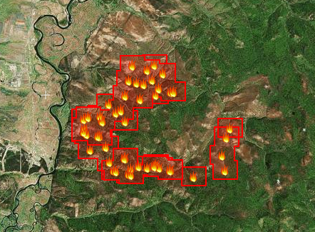 Карта лесных пожаров в России 2015